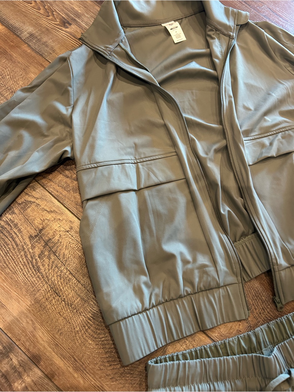 Women's Olive Green Track Jacket & Jogger Set - Picture 5 of 12